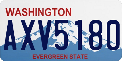 WA license plate AXV5180