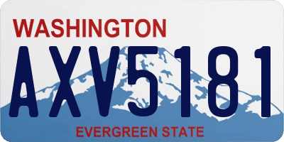 WA license plate AXV5181