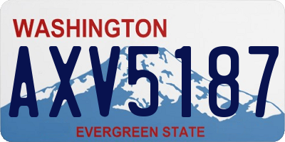 WA license plate AXV5187