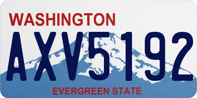 WA license plate AXV5192