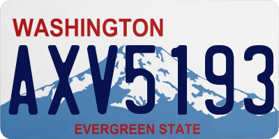 WA license plate AXV5193