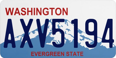 WA license plate AXV5194