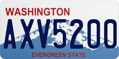 WA license plate AXV5200