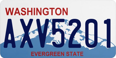WA license plate AXV5201