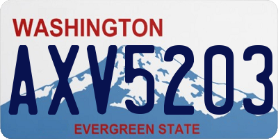 WA license plate AXV5203