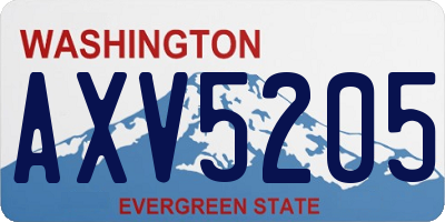 WA license plate AXV5205