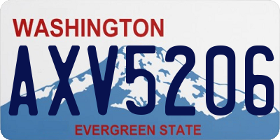 WA license plate AXV5206