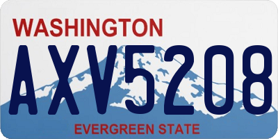 WA license plate AXV5208