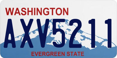 WA license plate AXV5211