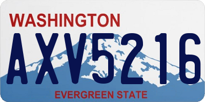 WA license plate AXV5216