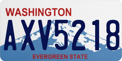 WA license plate AXV5218