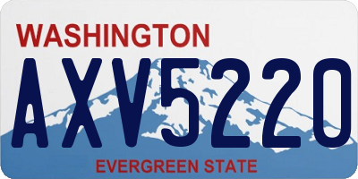 WA license plate AXV5220