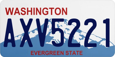 WA license plate AXV5221