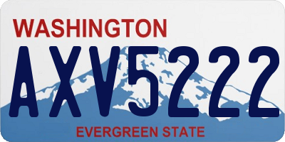 WA license plate AXV5222