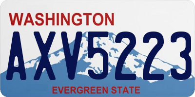 WA license plate AXV5223