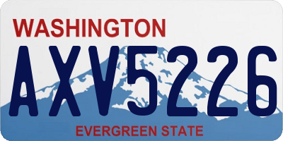 WA license plate AXV5226