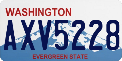 WA license plate AXV5228