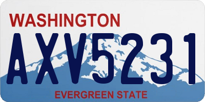 WA license plate AXV5231