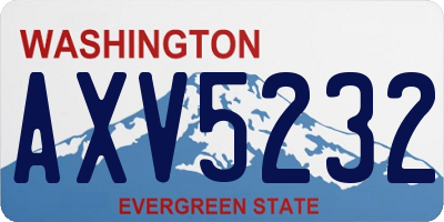 WA license plate AXV5232