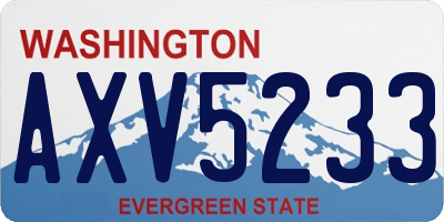 WA license plate AXV5233
