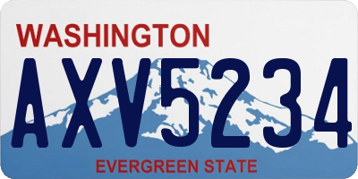 WA license plate AXV5234
