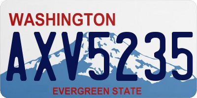 WA license plate AXV5235