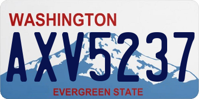 WA license plate AXV5237
