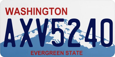 WA license plate AXV5240