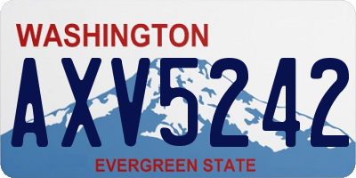 WA license plate AXV5242