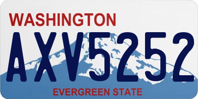 WA license plate AXV5252