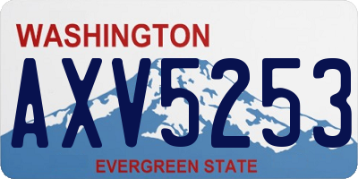 WA license plate AXV5253