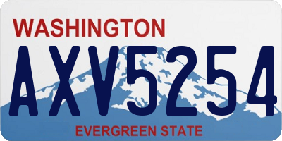 WA license plate AXV5254