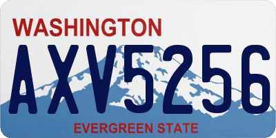 WA license plate AXV5256