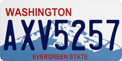 WA license plate AXV5257