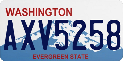 WA license plate AXV5258