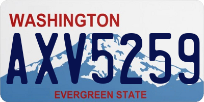 WA license plate AXV5259