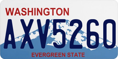 WA license plate AXV5260