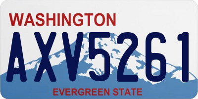 WA license plate AXV5261