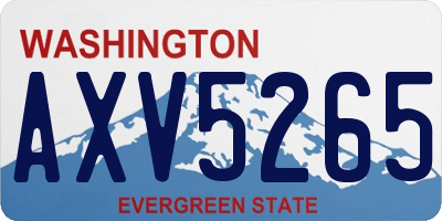 WA license plate AXV5265