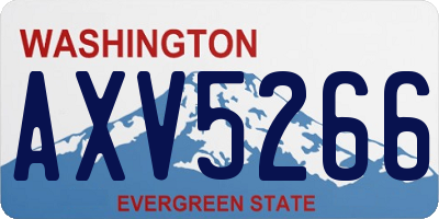 WA license plate AXV5266