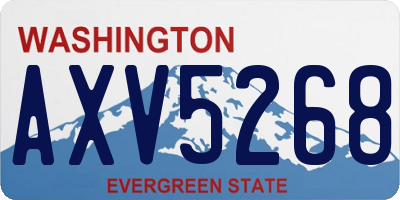 WA license plate AXV5268