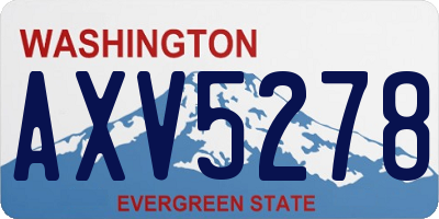 WA license plate AXV5278