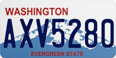 WA license plate AXV5280