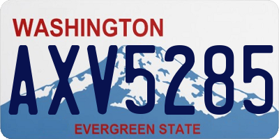 WA license plate AXV5285