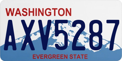 WA license plate AXV5287