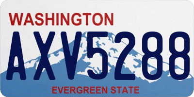 WA license plate AXV5288