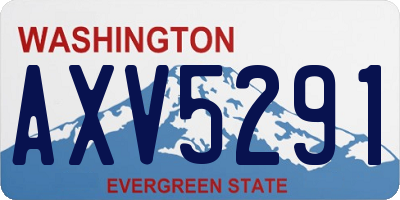 WA license plate AXV5291