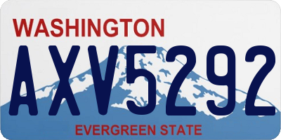 WA license plate AXV5292