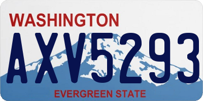 WA license plate AXV5293