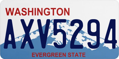 WA license plate AXV5294